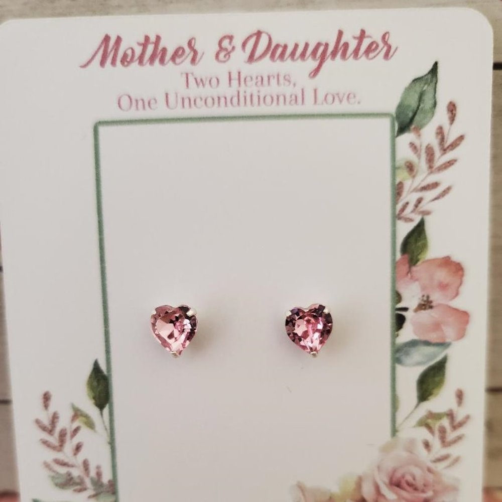 DEAL OF THE DAY $27 Swarovski 925 Sterling Silver Heart Crystal stud earrings